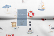 Seashore Pattern & Illustrations, a Pattern Graphic by MouseGrey (Thumbnail 3 of 8)