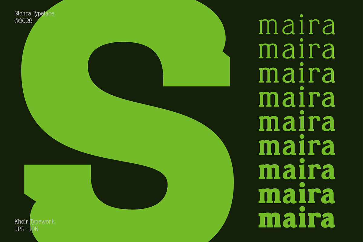 Sichra Typeface - Relaxed Slab Serif, a Slab Serif Font by Khoir (Photo 3 of 13)
