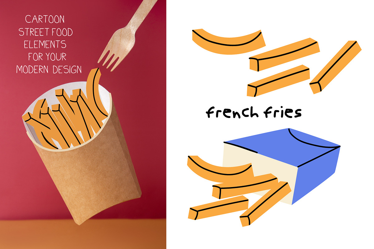 Fast Food Vector Elements, a Food Illustration by Luamor (Photo 6 of 9)