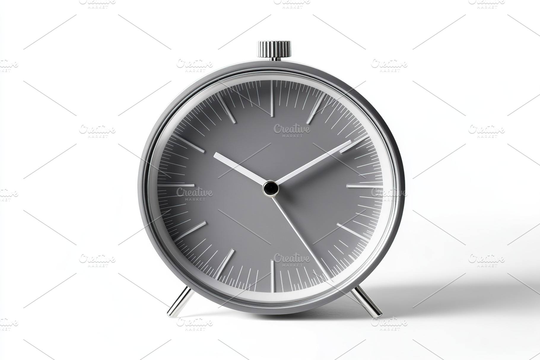 Alarm clock on white background, a Photo by AlyaAnd