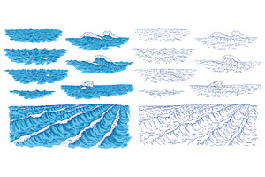 Sea waves. Vintage vector engraving, an Object Illustration by MoreVector