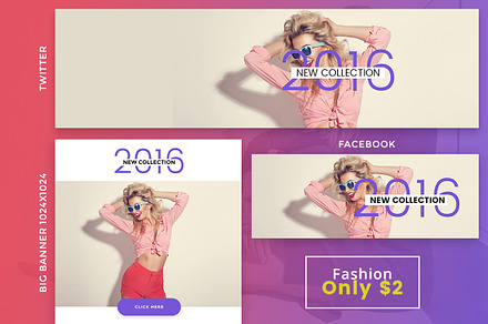 Fashion 2 Social Banner, a Templates & Theme by Smashing_Studio