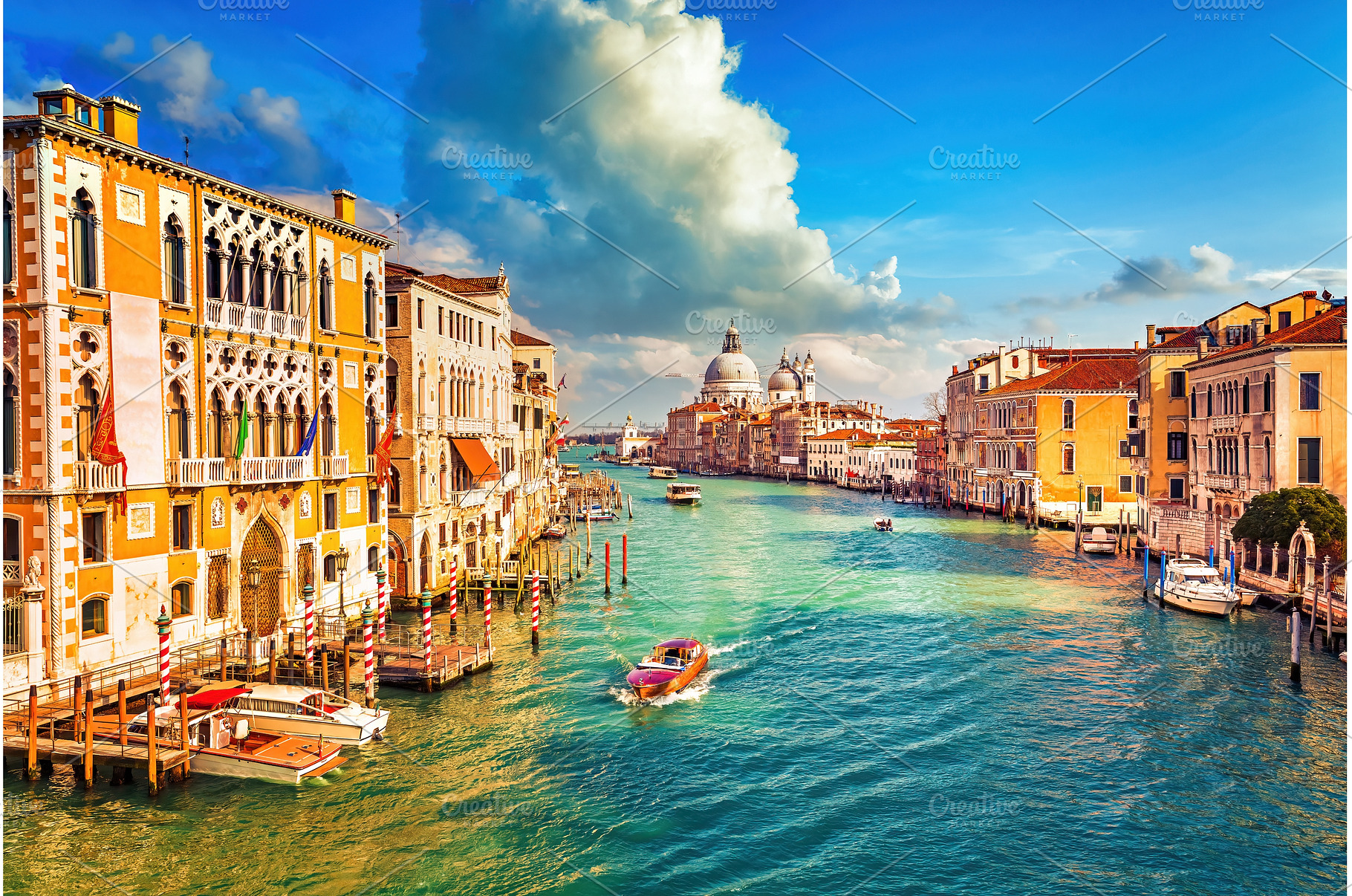 Grand Canal in Venice at sunny, an Architecture Photo by sborisov