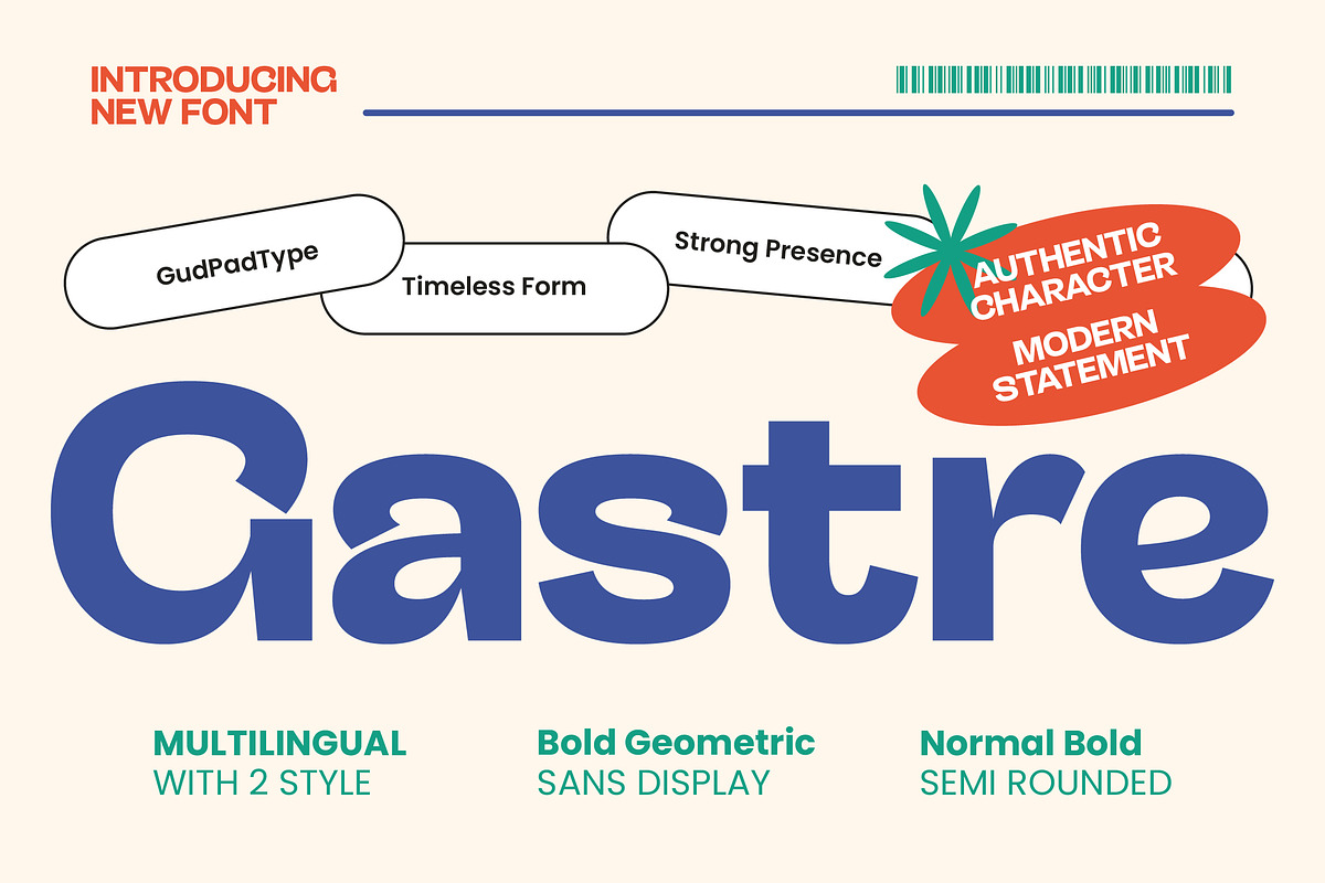 Gastre - Bold Brand Sans, a Sans Serif Font by Glyphofik x GudPap (Photo 1 of 10)
