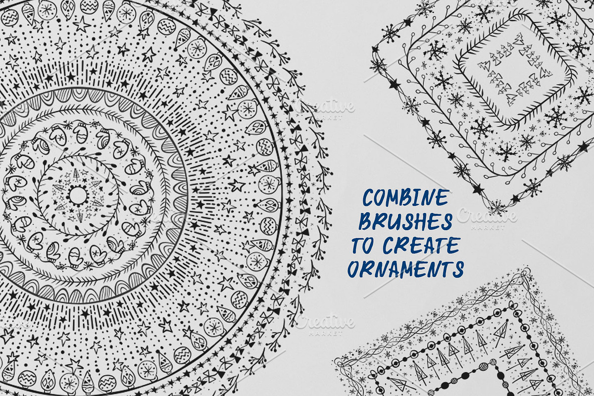 60 Christmas Pattern Brushes, a Brush Add-On by Mallinka (Photo 8 of 10)