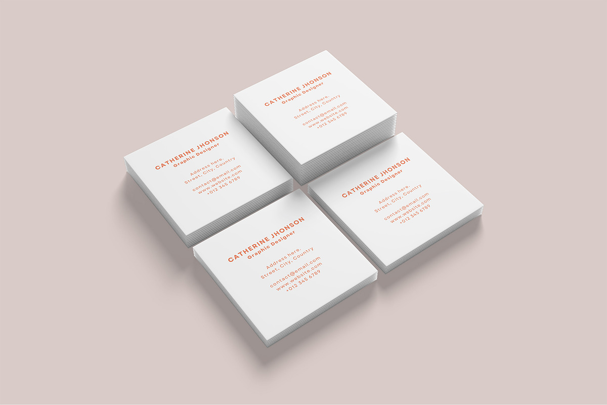 Square Business Card Mockup Bundles, a Business Card Template by Graphic Aesthetic (Photo 16 of 22)