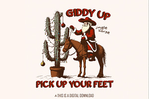 Giddy Up Jingle Horse PNG Digital