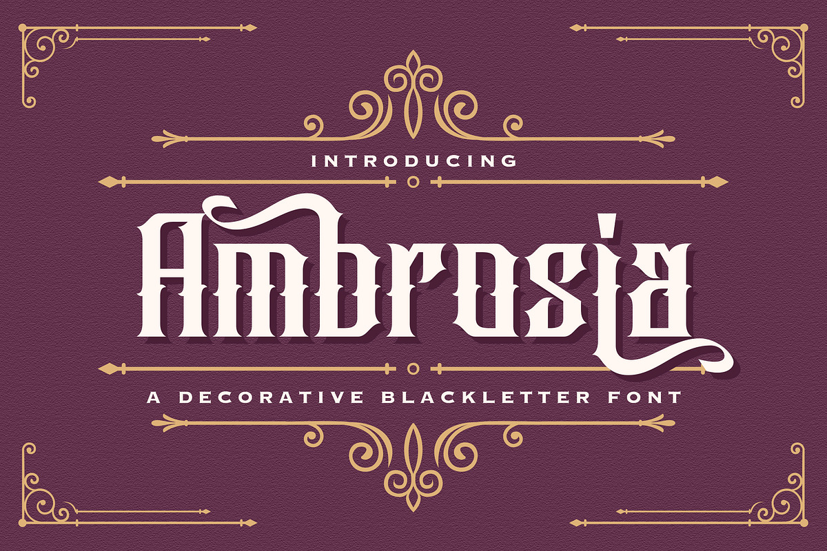 Ambrosia - Blackletter Font, a Blackletter Font by StringLabs (Photo 1 of 13)