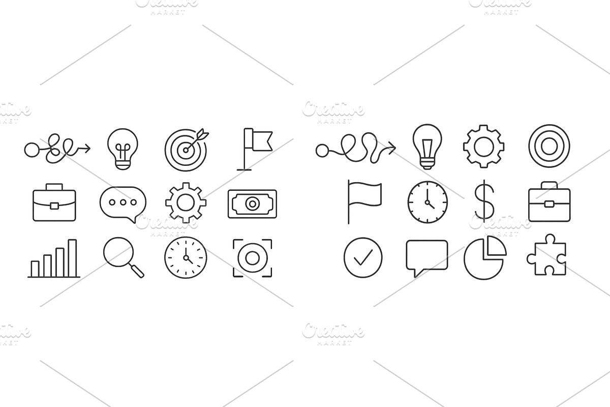 Collection of simple icons, a Finance Illustration by ZinetroN