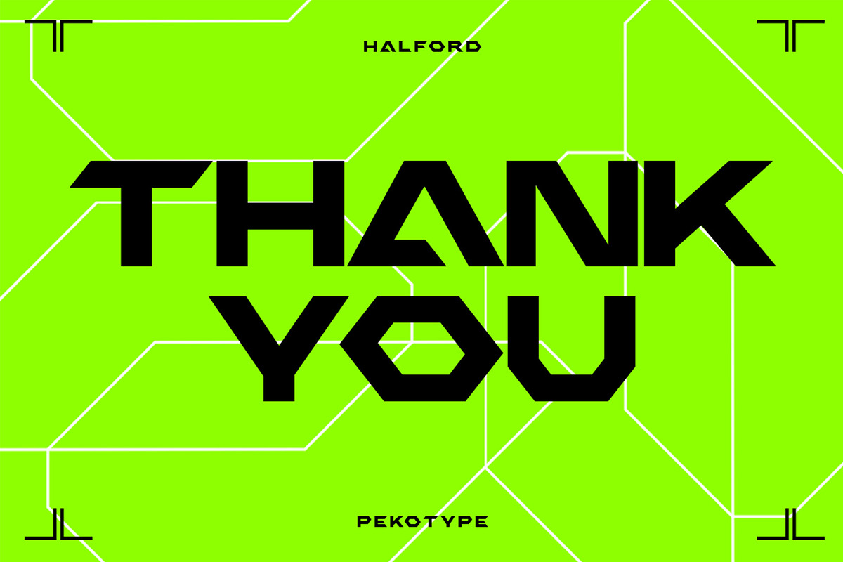 Halford – Futuristic Geometric Font, a Font by Pekotype (Photo 16 of 16)