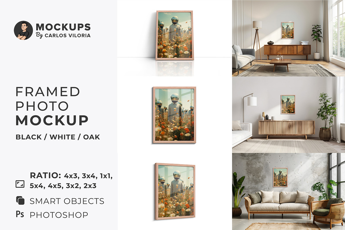 Framed Photo Mockups Bundle 01, a Household Mockup by Mockups by Carlos Viloria (Photo 1 of 14)