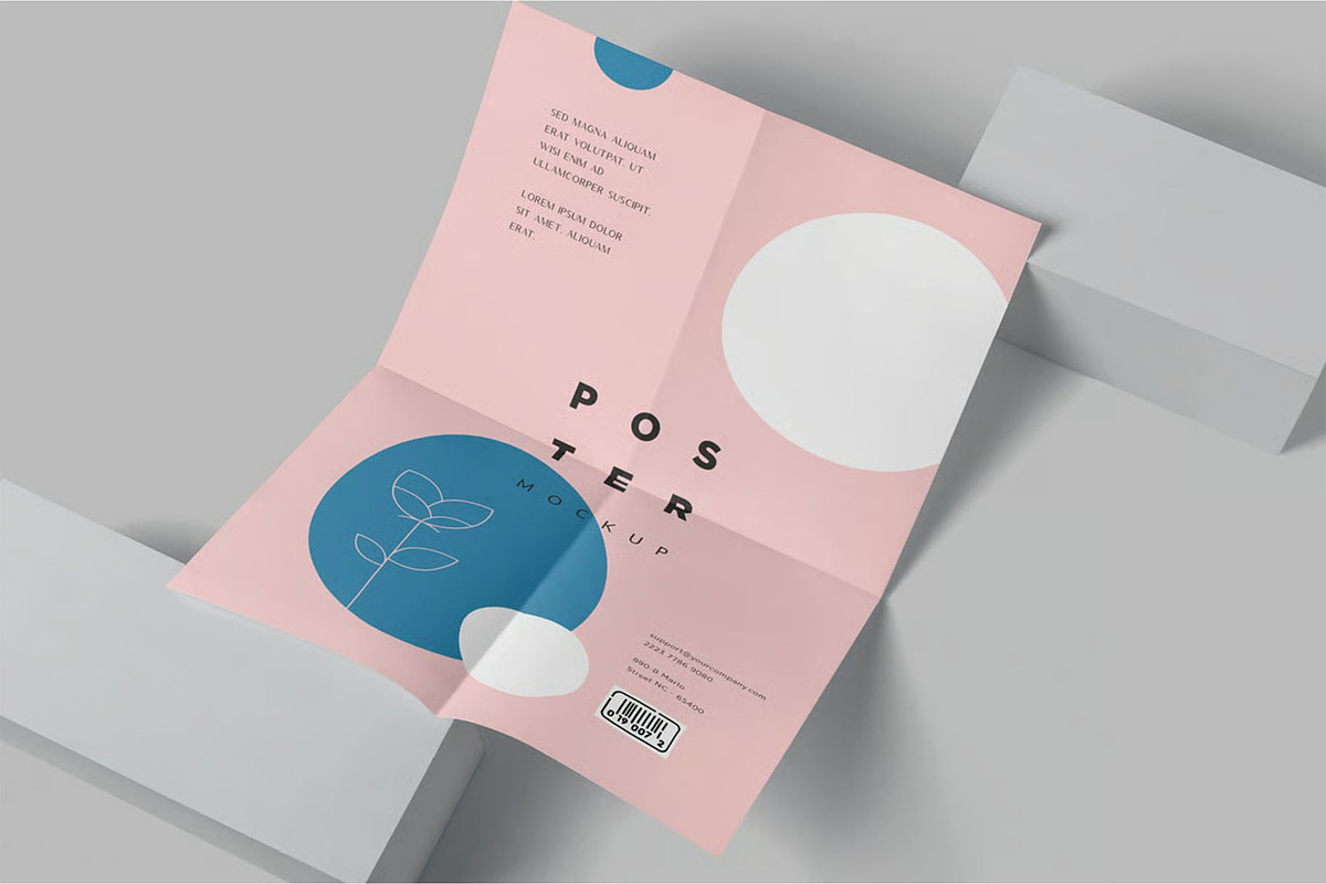 A3 Size 4 Folded Poster Mockups, an Advertising Mockup by megostudi0 (Photo 2 of 6)