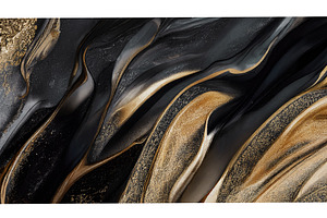 Black Gold Acrylic Fluid Textures