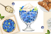 Wild Blueberries. Watercolor Clipart, a Food Illustration by Tata Pilip (Thumbnail 5 of 8)