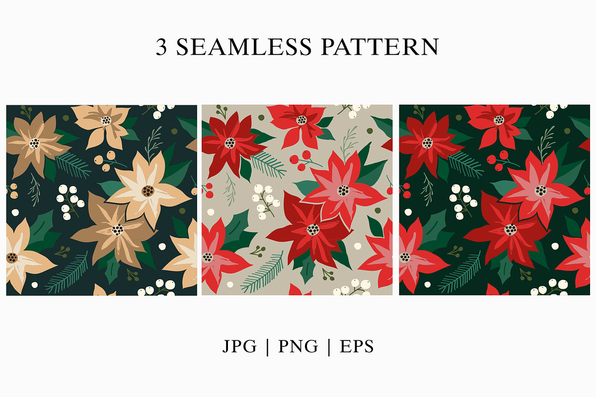 Poinsettia Pattern, a Pattern Graphic by ms Julia Nova (Photo 2 of 6)