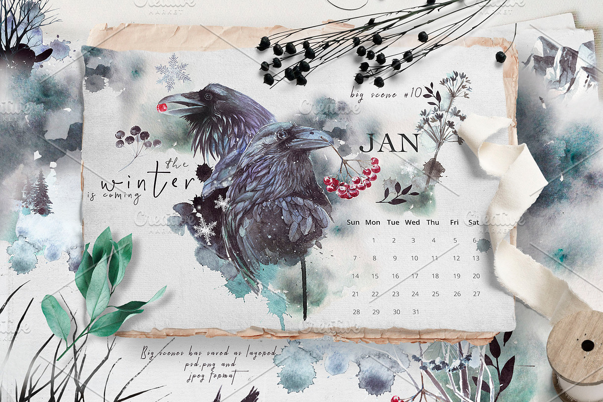 Winter fall bundle. all in 1, an Animal Illustration by Alisa Mikibith Art (Photo 9 of 30)
