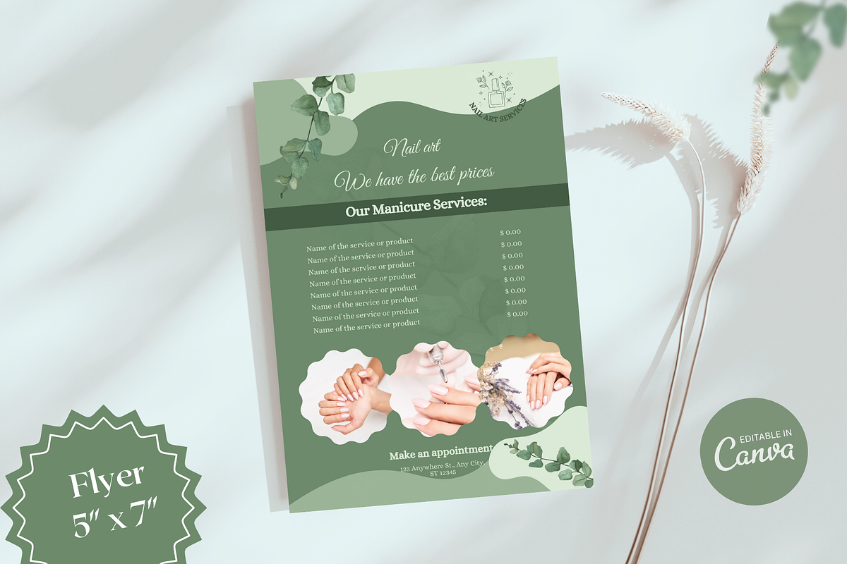 Nail Salon Promo Canva Templates, a Marketing Template by PaolaroiDesign (Photo 5 of 6)