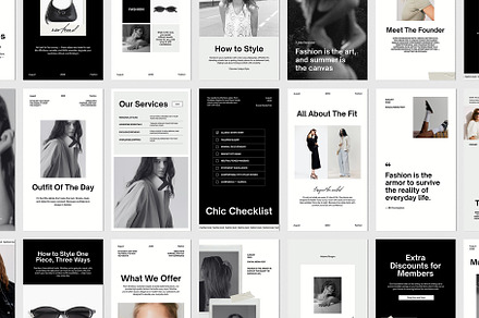 40 Fashion Instagram Story Templates, a Social Media Template by Amaré Creative