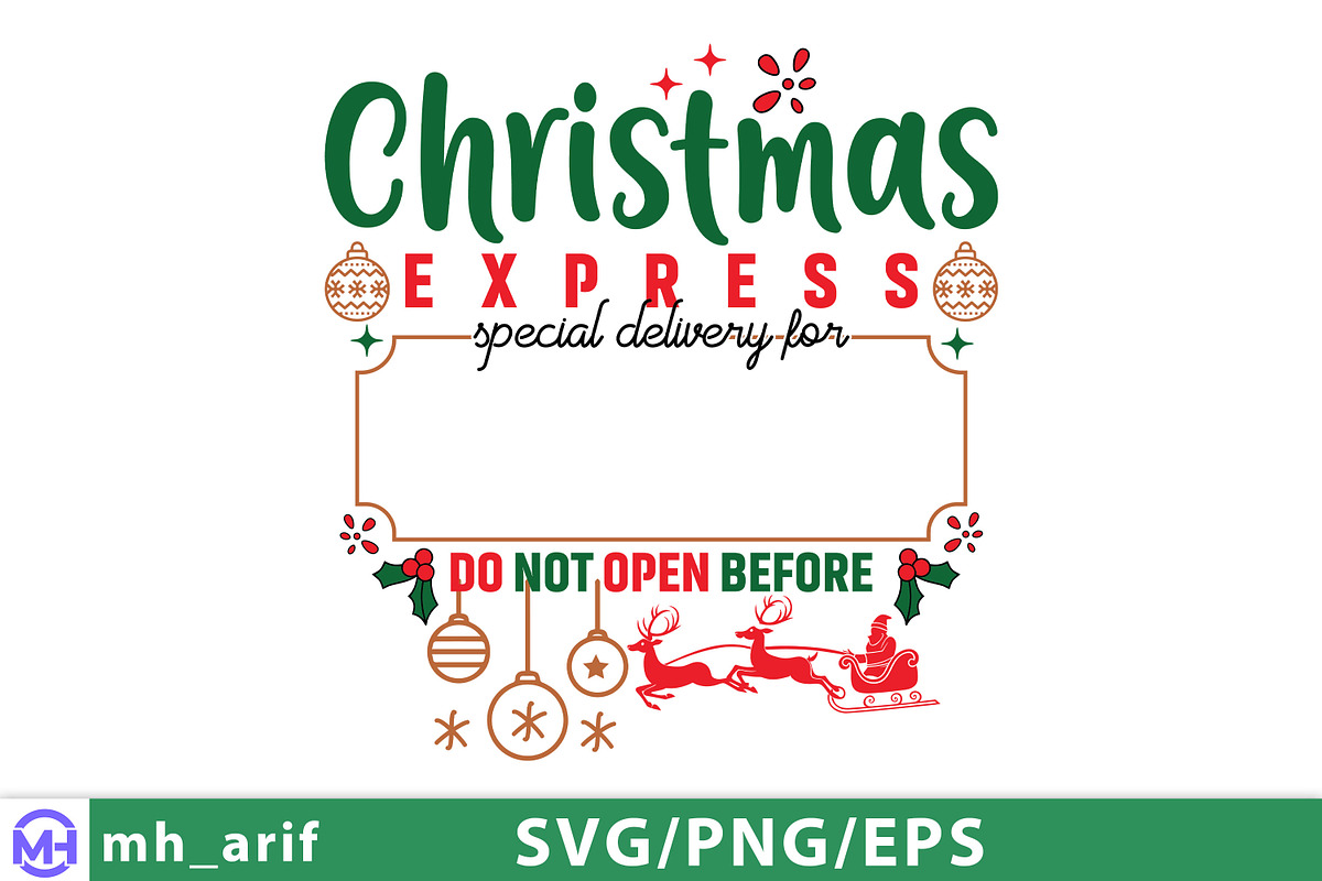 Christmas Express Gift Tag Santa, a Graphic by mh_arif (Photo 1 of 4)