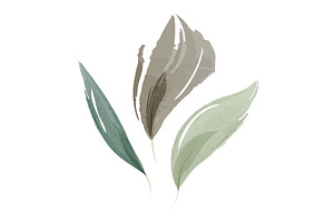 Watercolor leaves botanical, an Object Illustration by okskukuruza