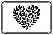 Elegant Black Floral Heart, an Illustration by Amazin_art (Thumbnail 4 of 16)