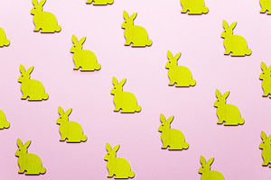 Wooden Easter Bunnies as attribute o, a Photo by Volff