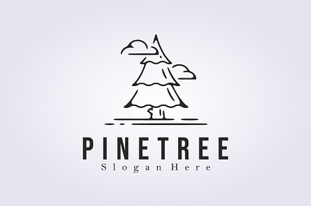line art evergreen pine tree logo