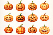 Grinning Pumpkin Clipart, an Illustration by CrexoraLab (Thumbnail 5 of 5)