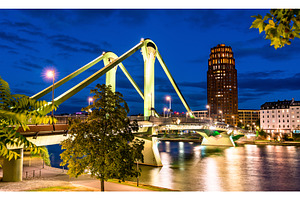 Flosserbrucke Bridge across the Main, an Architecture Photo by Leonid Andronov