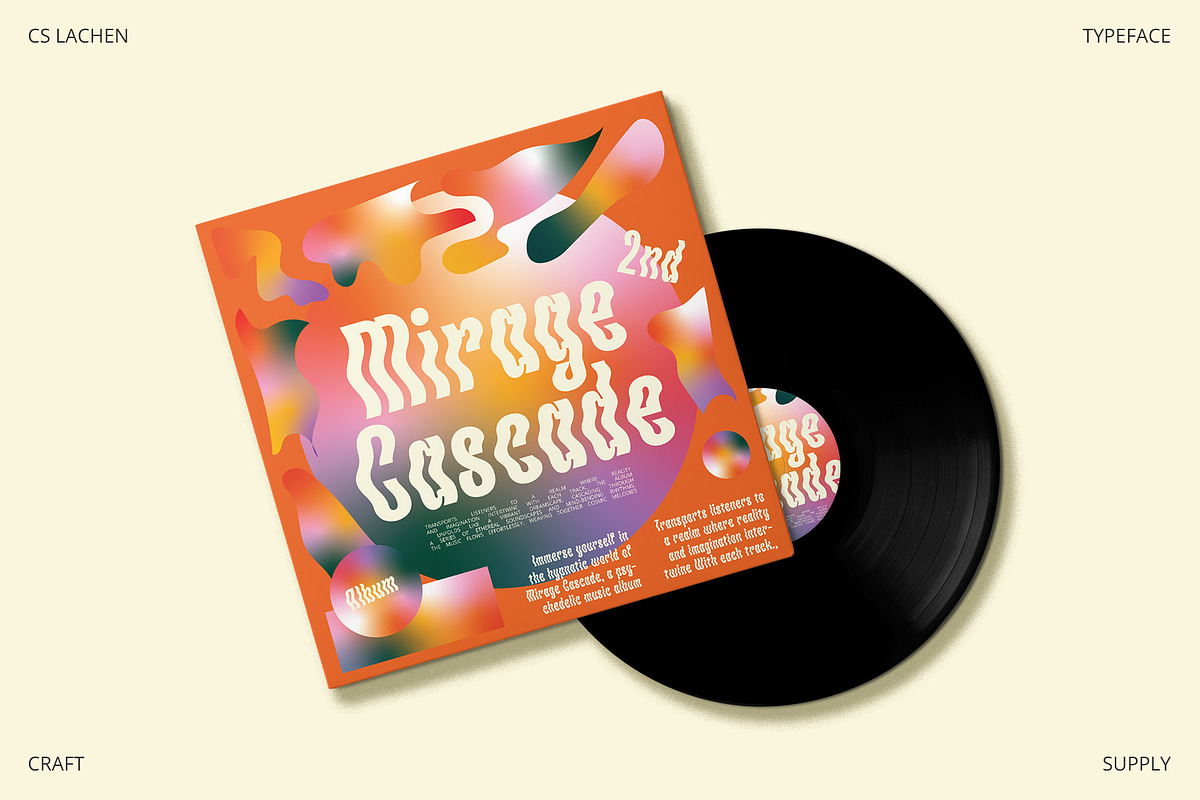 CS Lachen – Psychedelic Font, a Sans Serif Font by Craft Supply Co. (Photo 5 of 7)