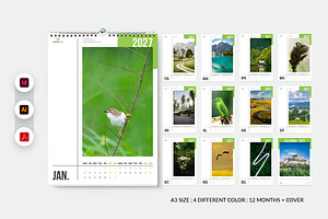 Minimal Wall Calendar 2027, a Stationery Template by MstArtwork