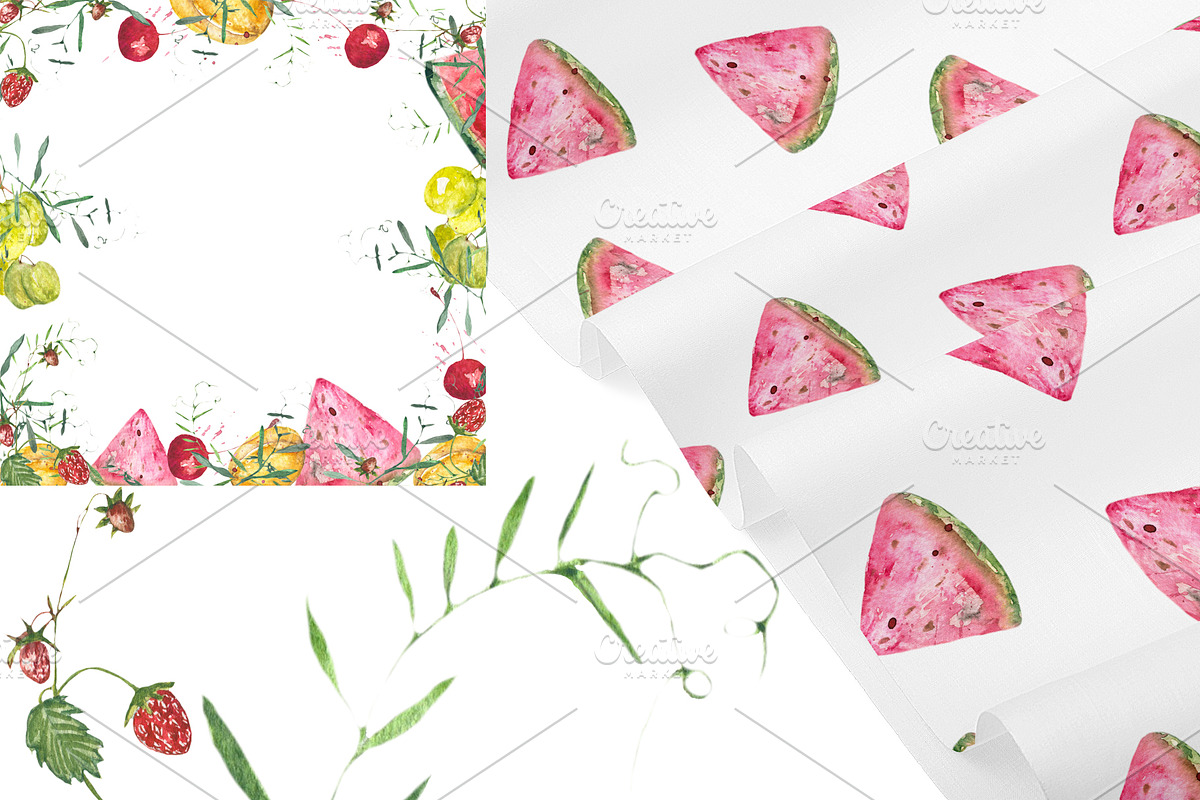 Fruit vegetables food watercolor, a Food Illustration by JuliaFast (Photo 8 of 9)