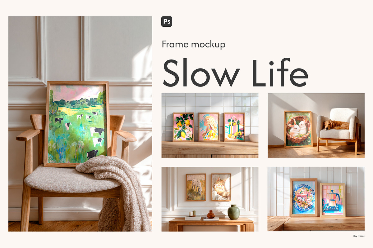 Slow Life Frame mockup, a Household Mockup by Trissa (Photo 1 of 9)