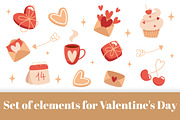 Set of elements for Valentine's Day, an Object Illustration by YuskinKot (Thumbnail 1 of 3)