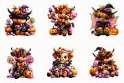 Halloween Highland Cow Clipart, a Seasonal Illustration by fashionaddict (Thumbnail 2 of 7)