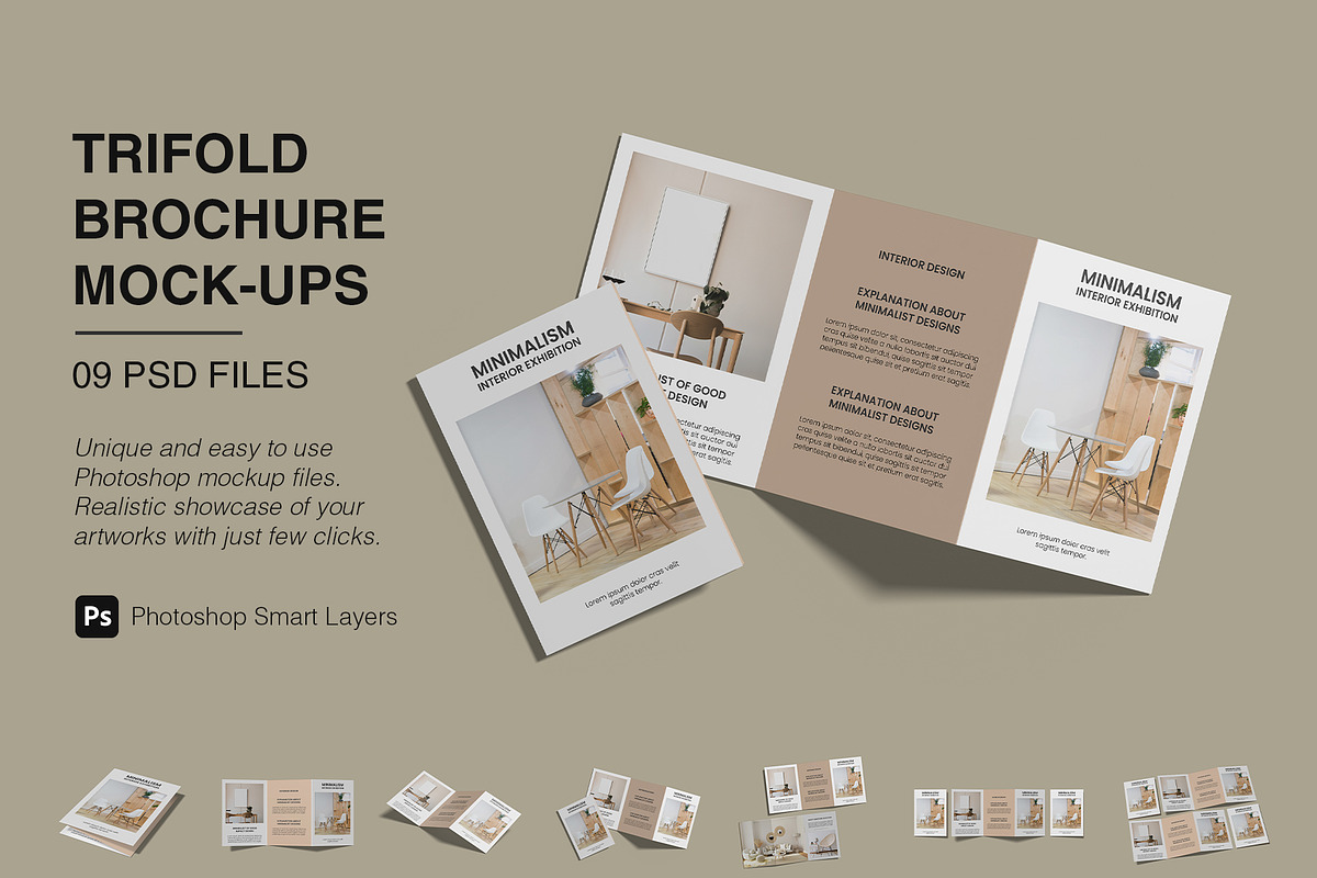 A4 Trifold Brochure Mockup Bundles, a Brochure Template by Graphic Aesthetic (Photo 1 of 13)