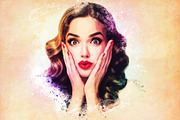 Watercolor Photoshop PSD Template preview 2