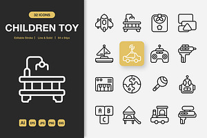Children Toy Icons, an Icon by Spacepixel Creative