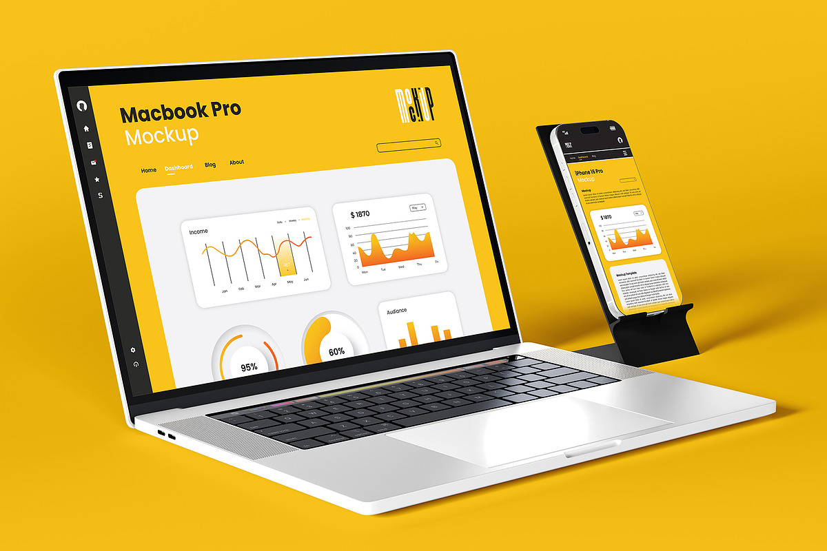 Macbook & iPhone Mockup Sets, a Mockup by Artnivora.Std (Photo 2 of 4)