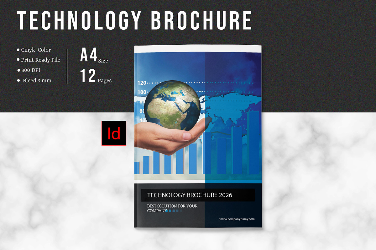 Technology Brochure Template, a Brochure Template by retrographix (Photo 1 of 9)