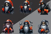 Spooky Santa Claus Clipart, an Illustration by Black Bird Studio (Thumbnail 2 of 6)