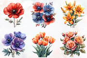 Summer Flowers Clipart, an Illustration by RobertsArt (Thumbnail 5 of 7)