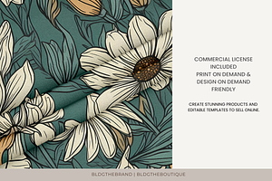 9 70s Retro Daisy Seamless Patterns