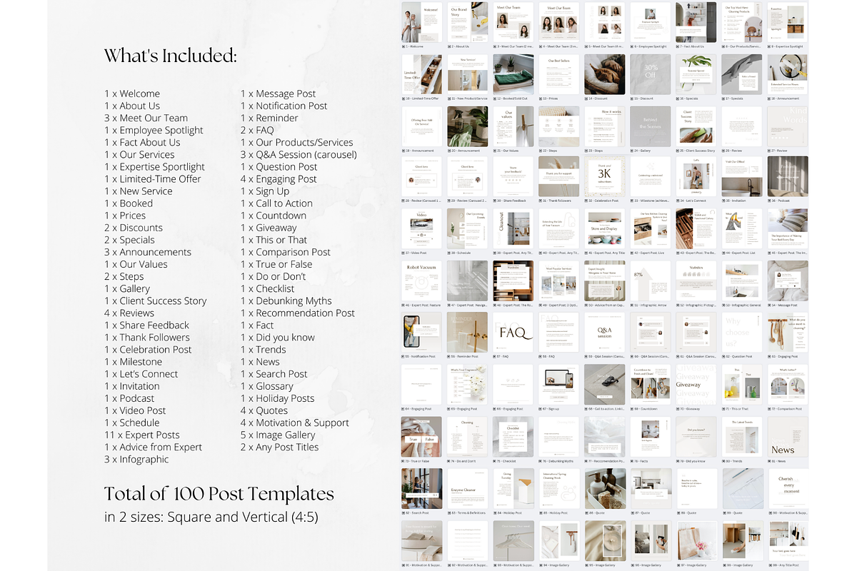 100 Cleaning Business Post Templates, a Social Media Template by PatternLab. (Photo 2 of 10)