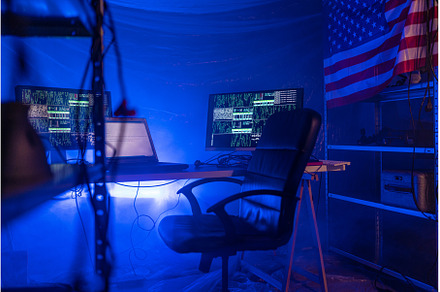 Internet hacker workplace in dark, a Technology Photo by HalfPoint