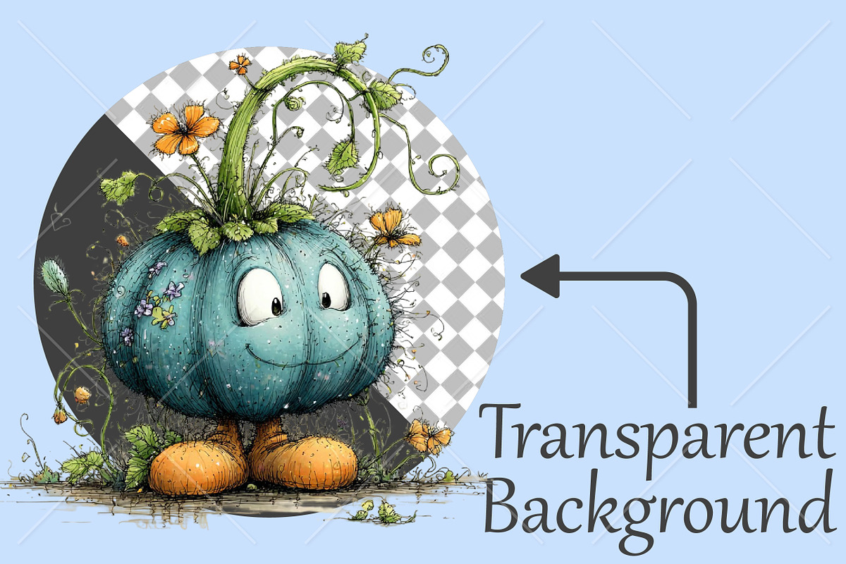 Whimsical Quirky Fall Pumpkin PNG, a Seasonal Illustration by Canvas Craft (Photo 2 of 10)