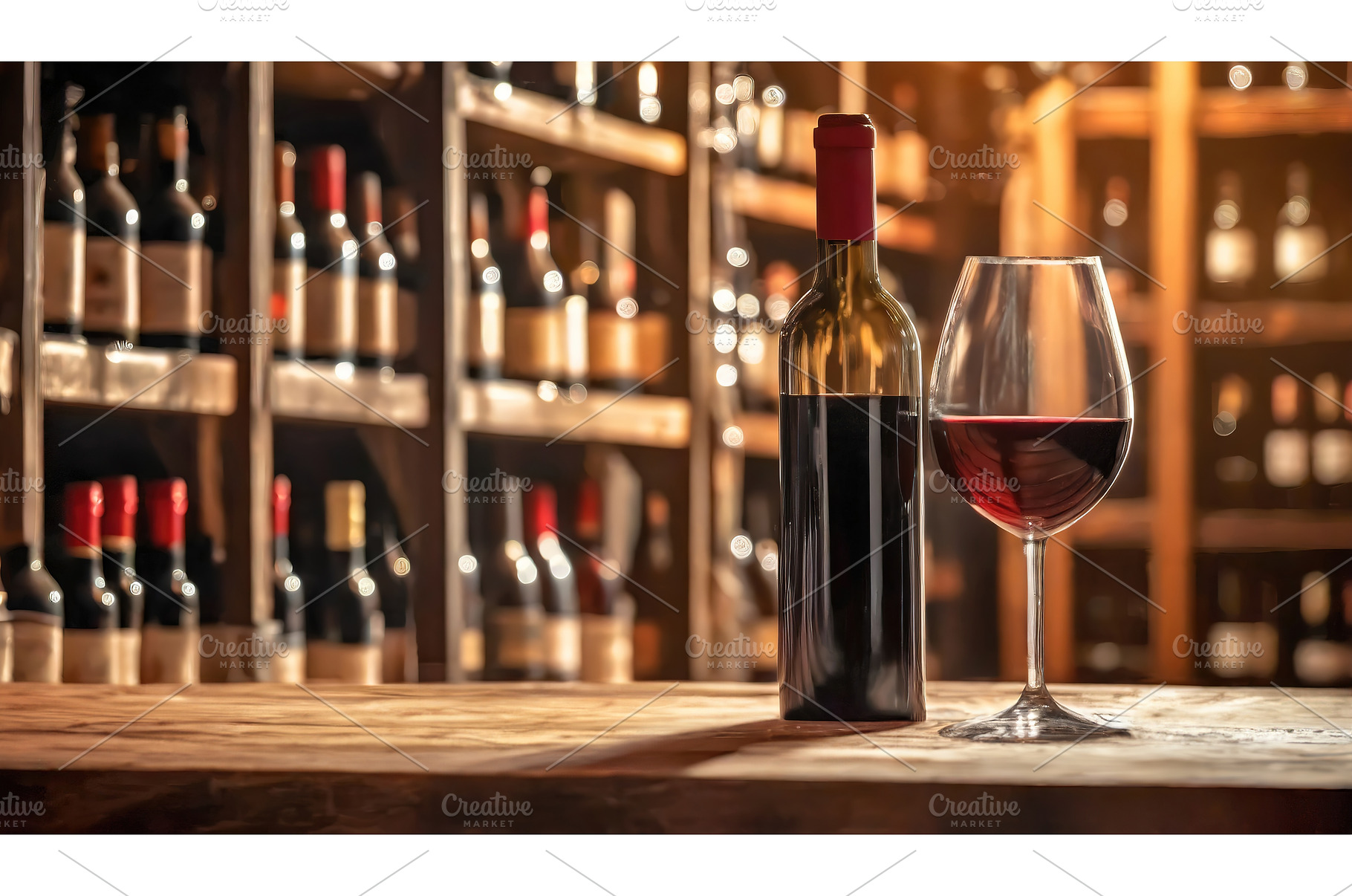 Wine bottle and glass in a wine, a Food & Drink Photo by Igor Tichonow