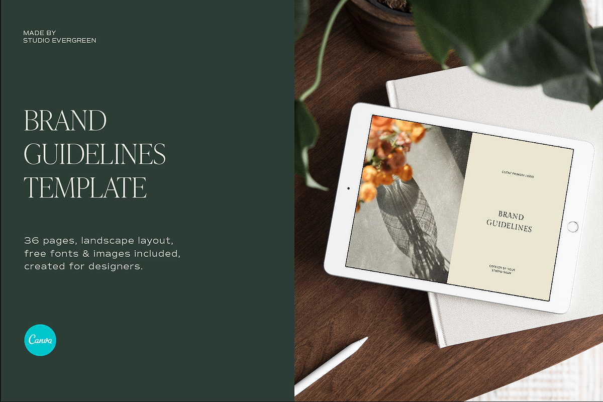Brand Guidelines Template, a Presentation Template by Studio_Evergreen (Photo 1 of 11)