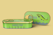 Canned Fish Tin Packaging Mockup, a Cups & Container Mockup by Digitalphaser (Thumbnail 2 of 3)