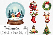 Watercolor Classic Christmas Clipart, an Illustration by CrexoraLab (Thumbnail 1 of 5)
